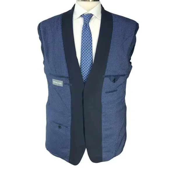 Michael Kors Mens Size 42L Blazer Jacket Sport Coat Navy Blue Metal Buttons